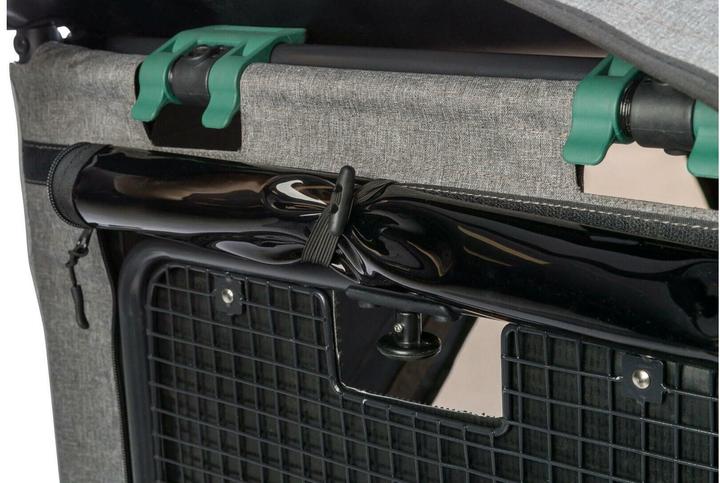 Immagine prodotto Trixie Rimorchio per bicicletta M, 71×95×85/138 cm, grigio/salvia (Cane)