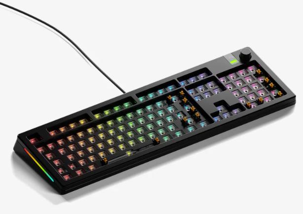 Actual product image Glorious GMMK 3 Pro 100 % custom gaming keyboard - barebone, ISO layout, black (Barebone, Cable)