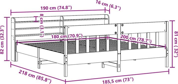 Image du produit vidaXL Bettgestell (180 x 200 cm)