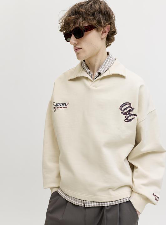 Produktbild Jack & Jones Jorsavona Sweat Split Neck Badge Ls Polo (M)