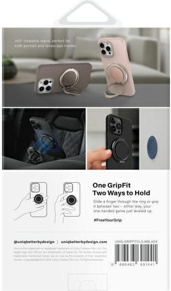 Productafbeelding Uniq Gripfit 360 Magnetic Mount&Kickstand Magnetic Holder black/midnight black