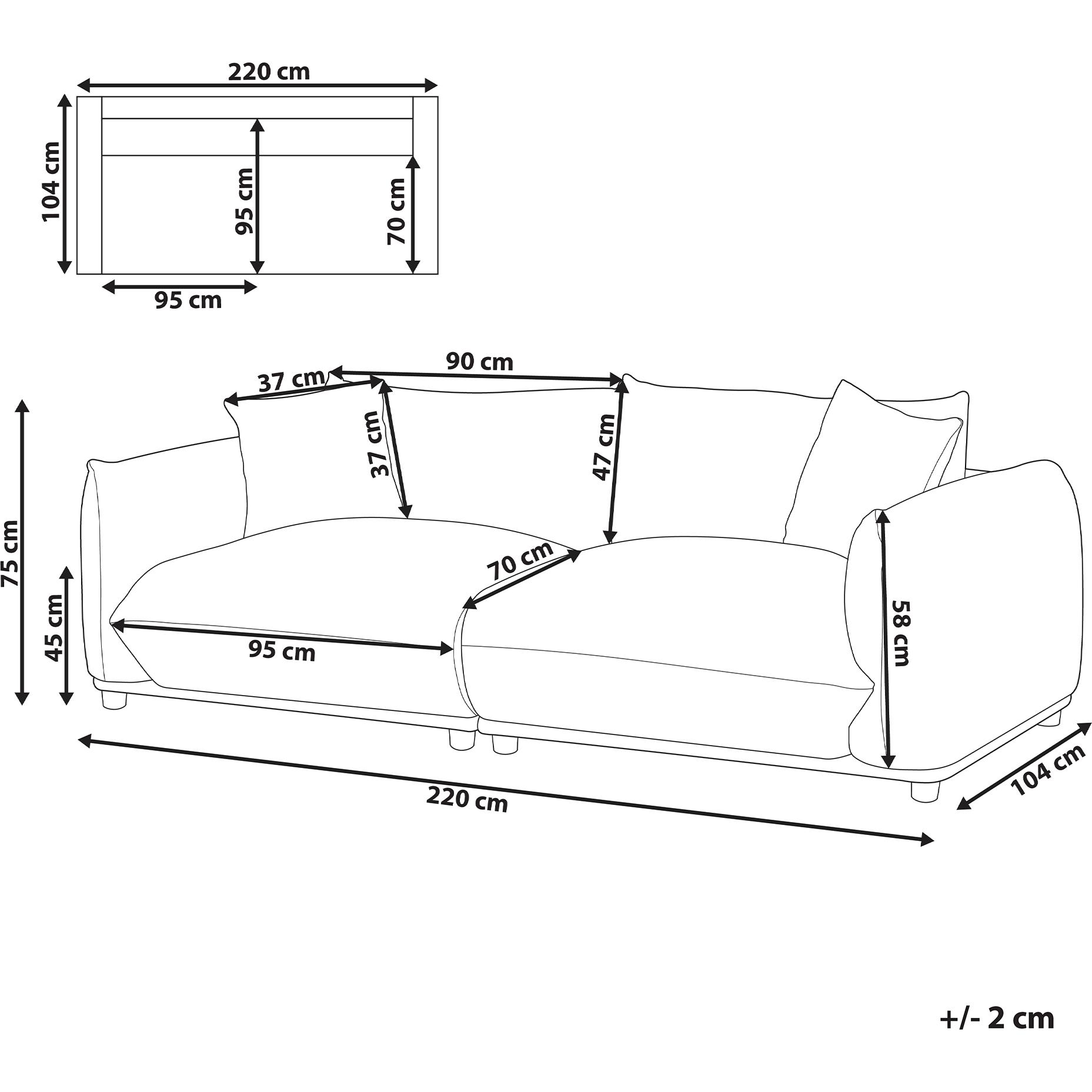 Thumbnail - Beliani, Sofa, Luvos (3-Sitzer)