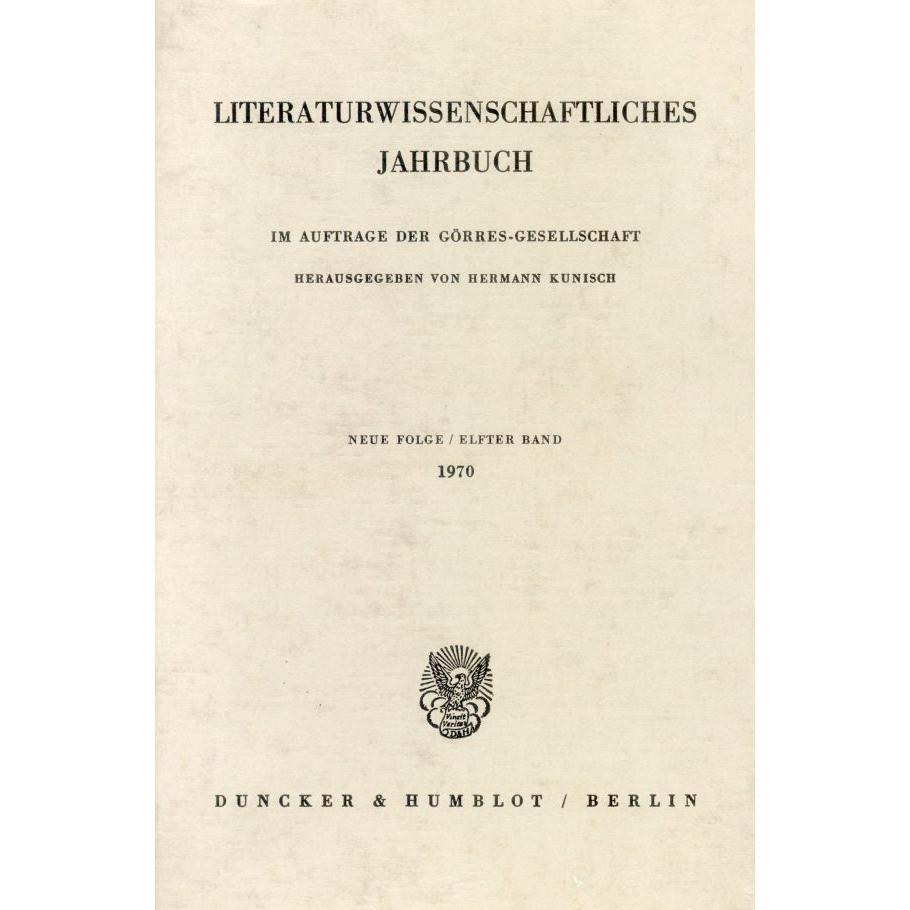 Literaturwissenschaftliches Jahrbuch., Fachbücher von Hermann Kunisch