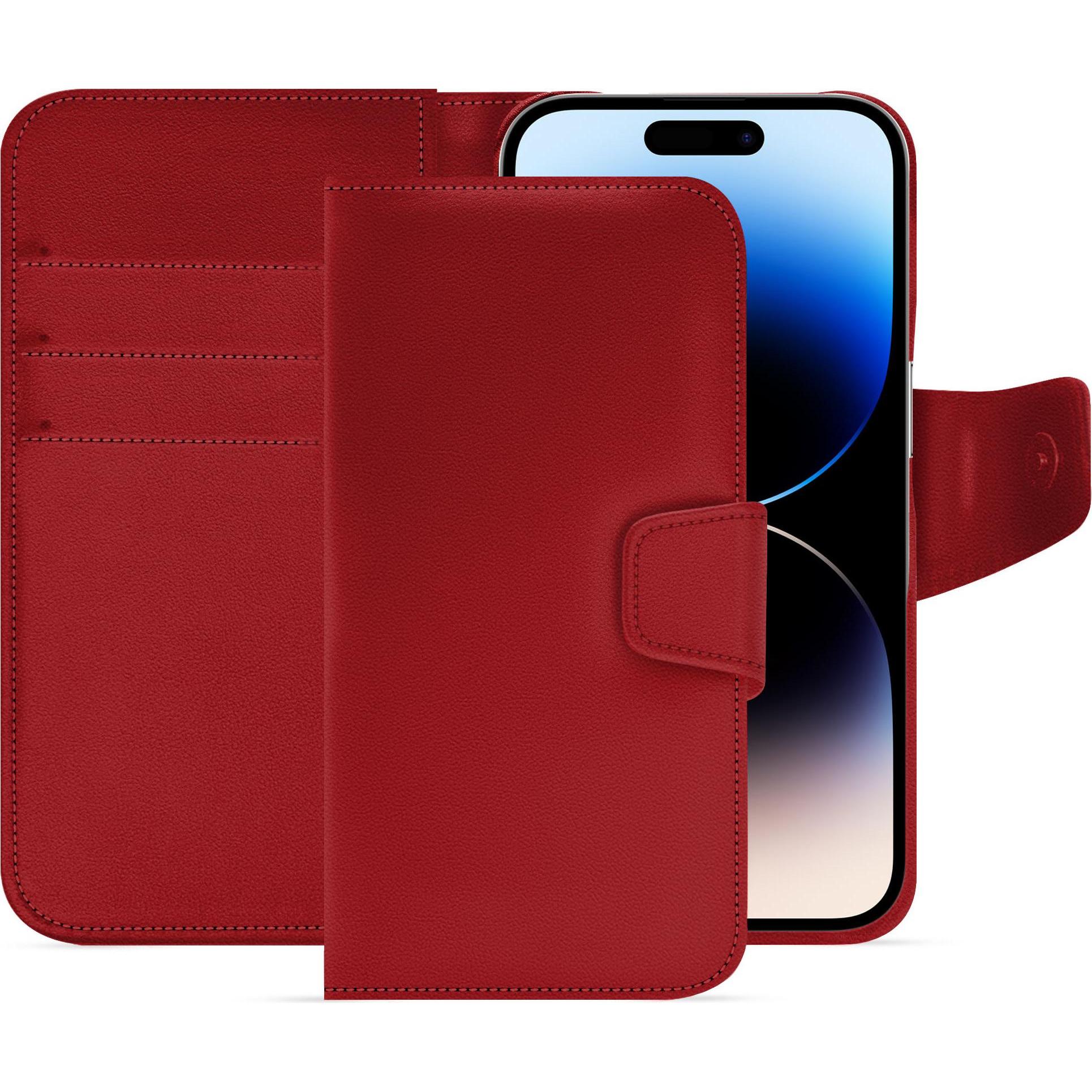 Noreve Lederschutzhülle Apple iPhone 15 Pro (Apple iPhone 15 Pro), Smartphone Hülle, Rot