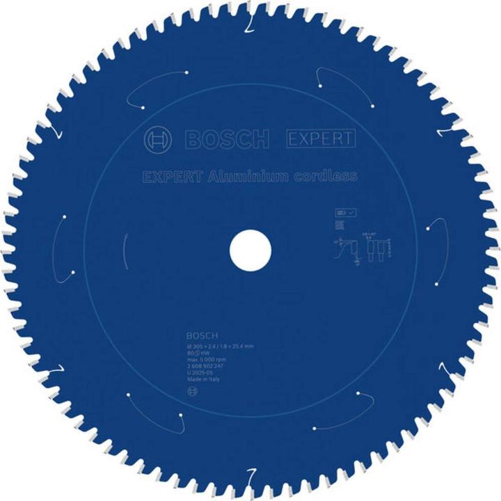 Productafbeelding Bosch Professional Zubehör 2608902247 EXPERT cirkelzaagblad - 305 x 25.4 x 80T - aluminium