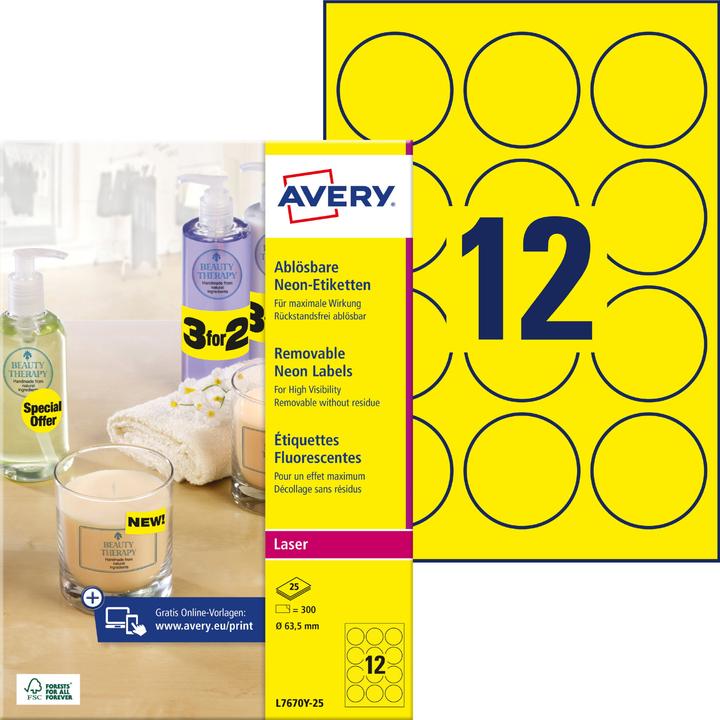 Produktbild Avery Neon-Etiketten