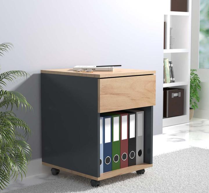Image du produit VCM Caisson roulant Caisson d'appoint Caisson de bureau Roulettes Dasola 1 tiroir (39 x 45 x 55 cm)
