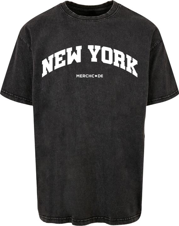 Merchcode New York Wording - Maglietta oversize lavata con acido - 113011 (L)