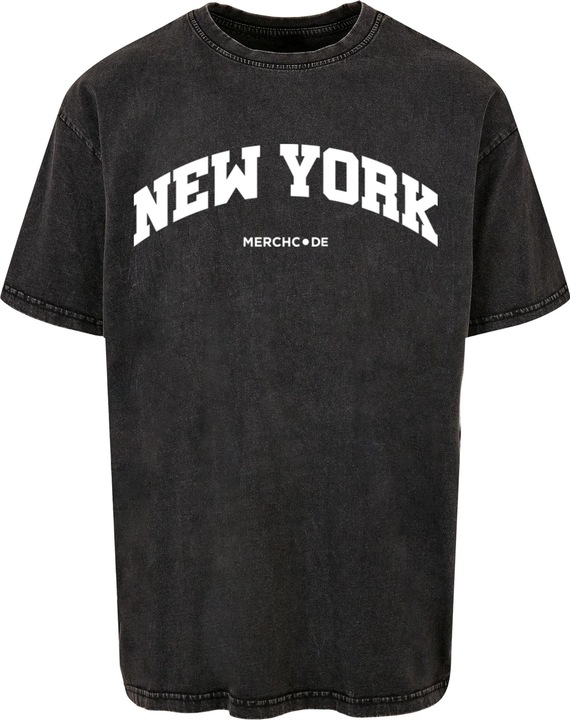 Merchcode New York Wording - Acid Washed Oversize Tee - 113011 (L)
