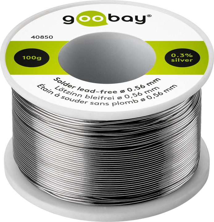 Image du produit Goobay Étain de soudure professionnel sans plomb, ø 0,56 mm, 100 g (Souder)