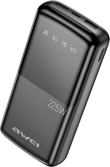 Actual product image Awei PowerBank P13K 20000mAh 22.5W czarny/black Digital Display (20000 mAh, 22 W, 22.50 Wh)