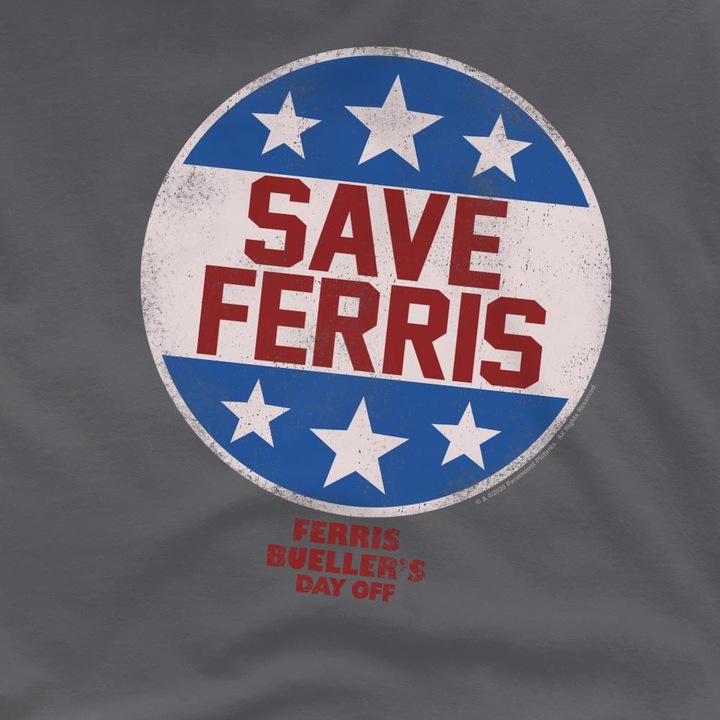 Actual product image Ferris Bueller´s Day Off Mens Save Ferris Badge T-Shirt (M)