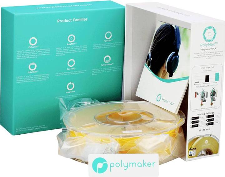 Image du produit Polymaker PA06017 PolyMAX Tough Filament Tough PLA haute rigidité, haute résistance à la traction, haute (Bien que le PLA, 2.85 mm, 750 g, Jaune)