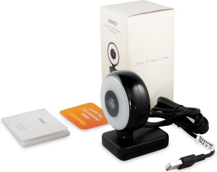 Actual product image Wemiss CM-A2 Stream Series with Ring Light Full HD Webcam with 1/3" CMOS Sensor black (2.10 Mpx)