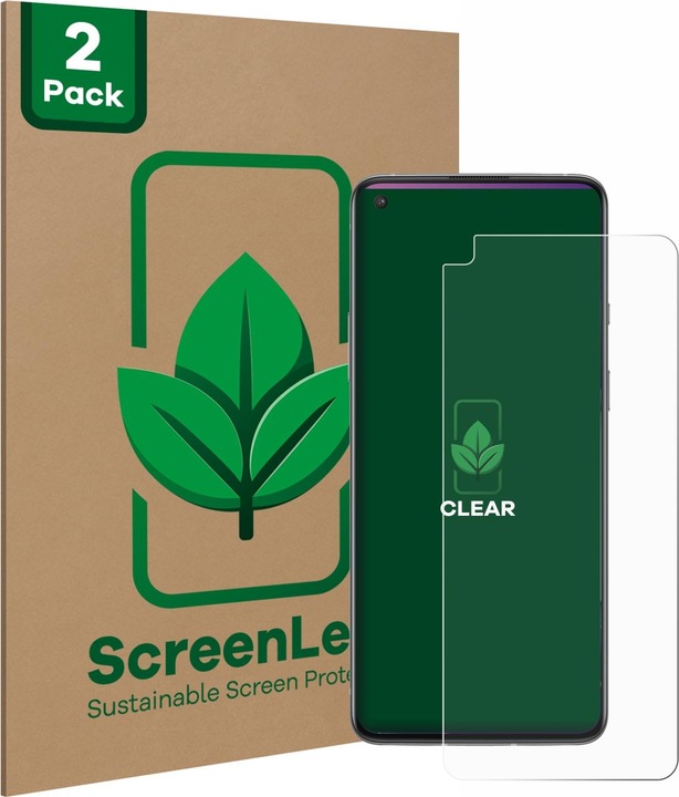 Actual product image ScreenLeaf Protective film sustainable screen protector screen protector film clear transparent (2 Piece, OnePlus 8T)