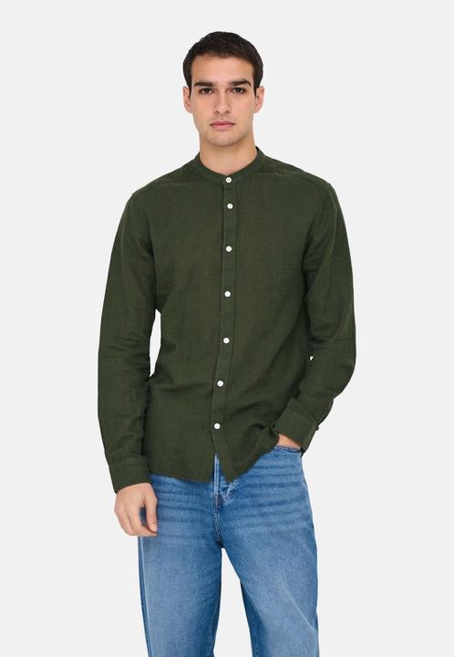 Actual product image Only & Sons Onscaiden Life Ls Solid Linen Mao Noos (XS)