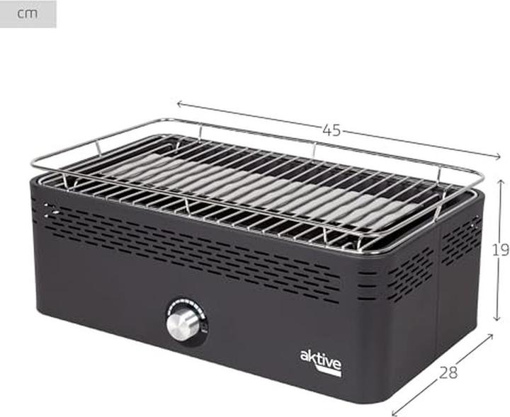 Actual product image Aktive Portable Smokeless Charcoal Barbecue 45 x 19 x 28 cm (23 cm)