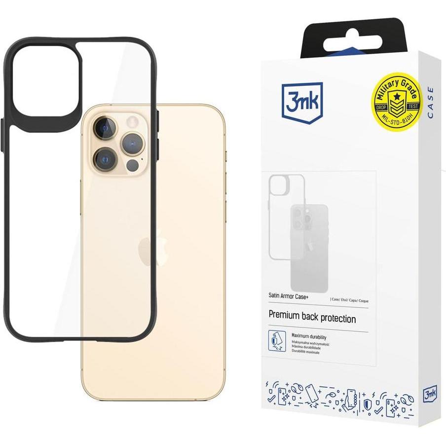 3MK SatinArmor + Case for iPhone 12 Pro Max Military Class (Apple iPhone 12 Pro Max), Smartphone Hülle, Schwarz