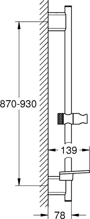 Actual product image Grohe Rainshower SmartActive shower rail 900 mm (hard graphite)