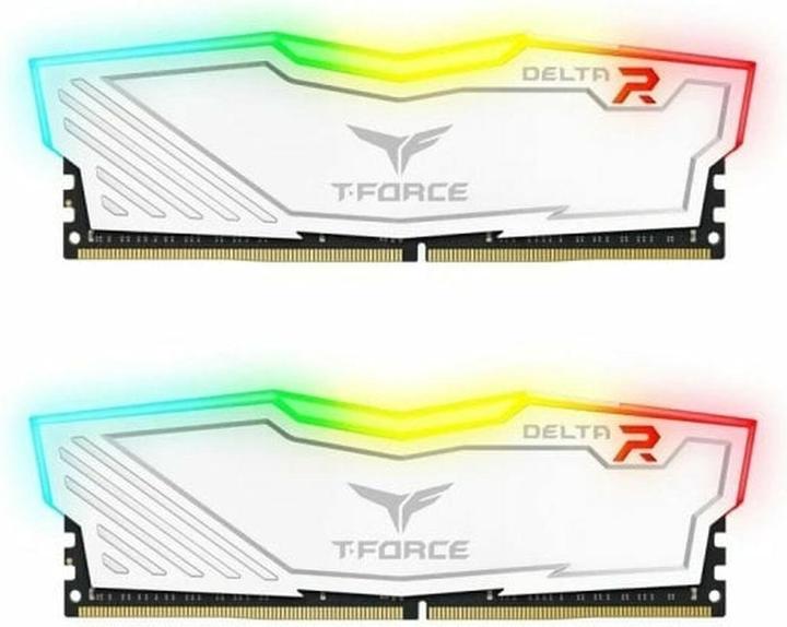 Produktbild Team Group DDR4 -16GB - 3200 - CL - 16 T-Force Delta baltas Dual Kit (2 x 8GB, 3200 MHz, DDR4-RAM, DIMM)