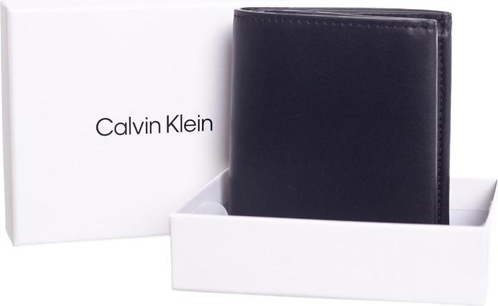 Actual product image Calvin Klein Duo Stitch Trifold 6CC W/Coin CK Black