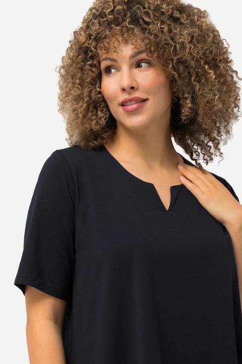 Immagine prodotto Ulla Popken T-shirt dal taglio svasato con scollo a tunica e mezze maniche (62)