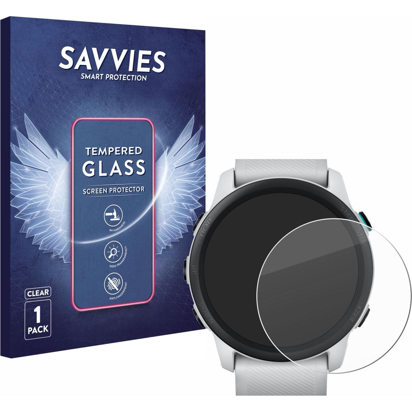 Savvies Panzerglas Hartglas Displayschutz, Smartwatch Schutzfolie, Transparent