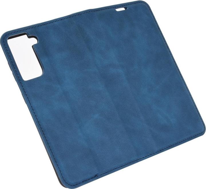 Image du produit Cover-Discount Galaxy S21 - Silky Stand Flip Case Cover bleu foncé (Samsung Galaxy S21)