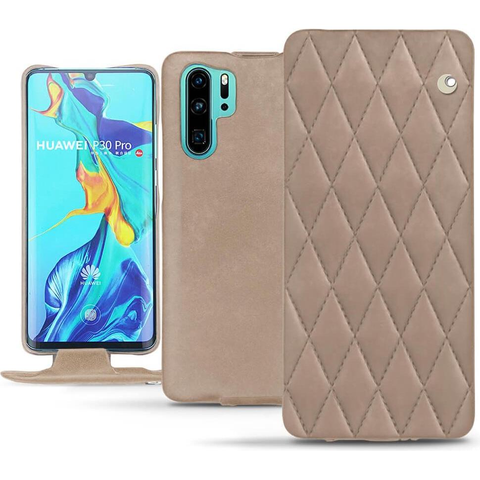 Noreve Lederschutzhülle vertikal (Huawei P30 Pro), Smartphone Hülle, Beige