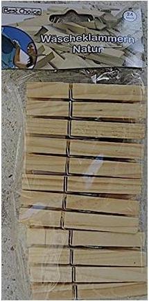 Jean Products Knijpers 7x0,9cm 24 natuurlijk dennenhout