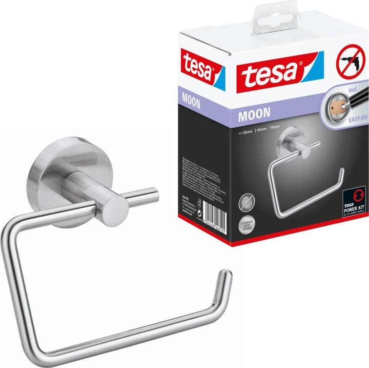 Actual product image tesa MOON toilet roll holder incl. adhesive solution without drilling