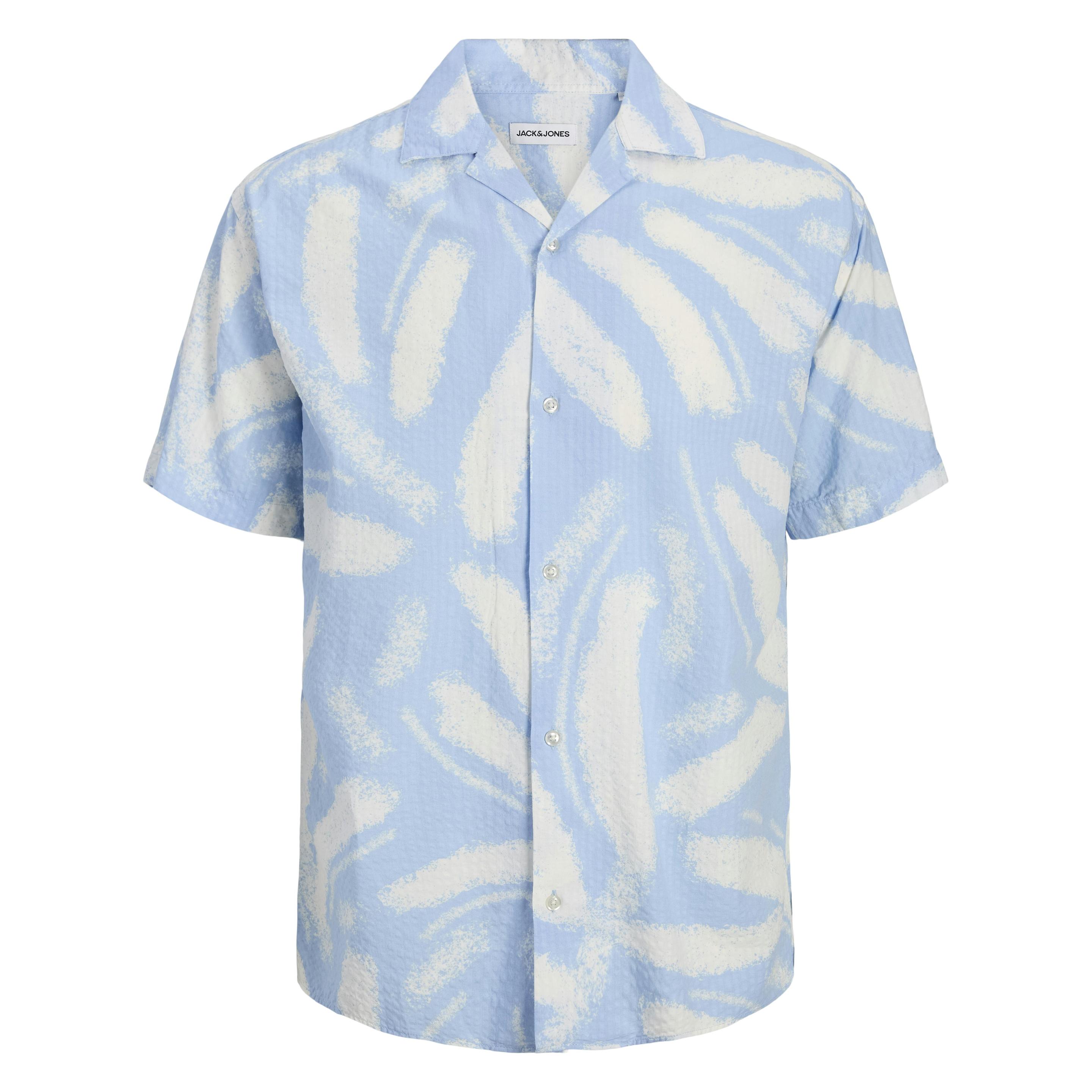 Jack & Jones, Herren, Hemden, Jjalberto Seersucker Resort Shiirt Ss, Blau, (M)