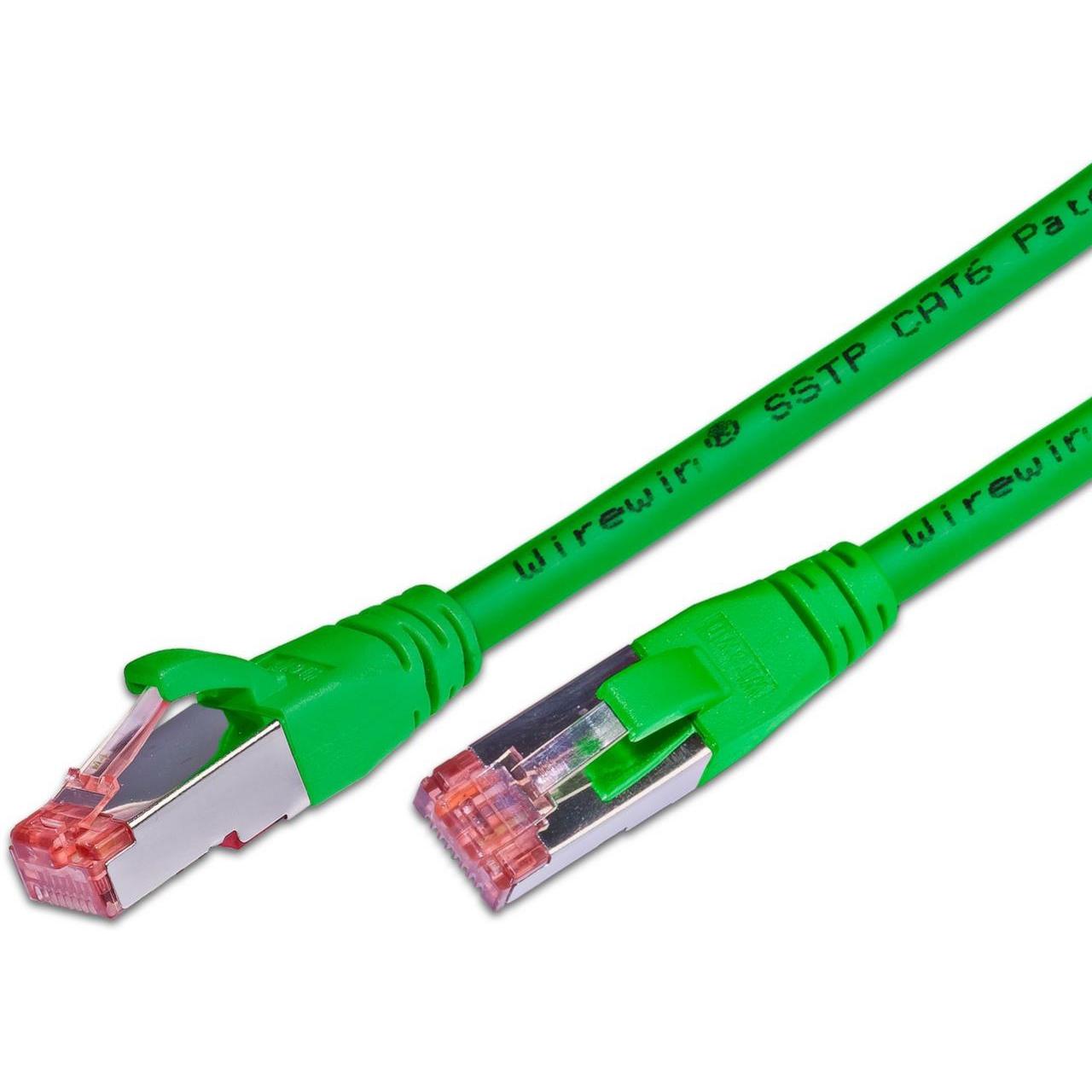 Wirewin Patchkabel: S/FTP, 20m, grün (S/FTP, CAT6a, 20 m), Netzwerkkabel