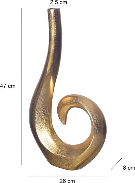 Actual product image FineBuy Vase Blumenvase 47 cm Aluminium Spirale Tischvase Wohndeko Dekovase (1x)