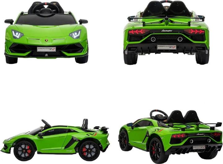 Produktbild Es-toys Kinderfahrzeug – Elektro Auto “Lamborghini Aventador SVJ” – lizenziertMP3, Ledersitz + EVA (12 V)