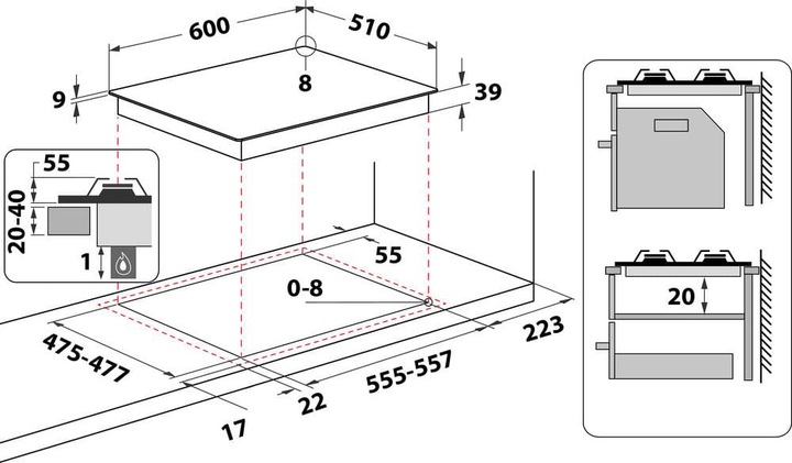 Immagine prodotto Hotpoint PCN 642 T/IX/HAR piano cottura Acciaio inossidabile Da incasso 60 cm Gas 4 Fornello(i)