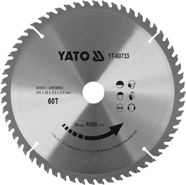 Produktbild Yato Widia Klinge für Holz 255X60TX30MM (YT-60733)