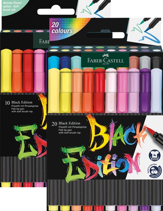 Produktbild Faber-Castell Brush Pen édition noire (Mehrfarbig, 20 x)