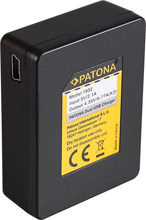 Produktbild Patona Dual Schnell-Ladegerät f. SJCAM SJ6 Legend Black SJ6000 inkl. Micro-USB Kabel (Kamera Akku Ladegerät)