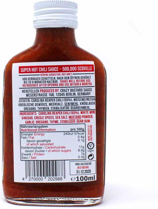 Image du produit Crazy Bastard Sauce Superhot Reaper (100 ml) - Sauce piquante (270 g)