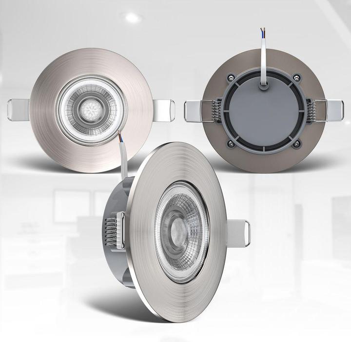 Produktbild B.K.Licht LED Einbauleuchten-Set, matt-nickel, 6xLED-Modul/4,9W (480 lm)