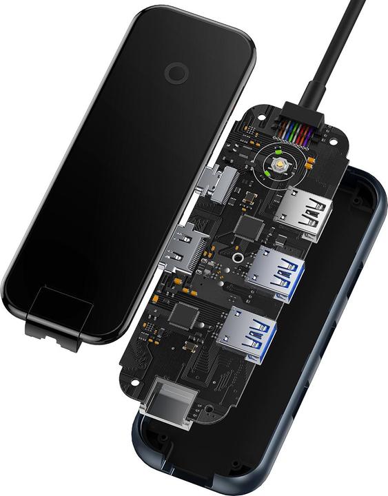 Produktbild Baseus AcmeJoy 6-Port Type-C HUB AdapterType-C to HDMI*1+USB3.0*2+USB2.0*1+Type-C PD&Data *1+RJ45*1Dark G (USB-C, 6 Ports)