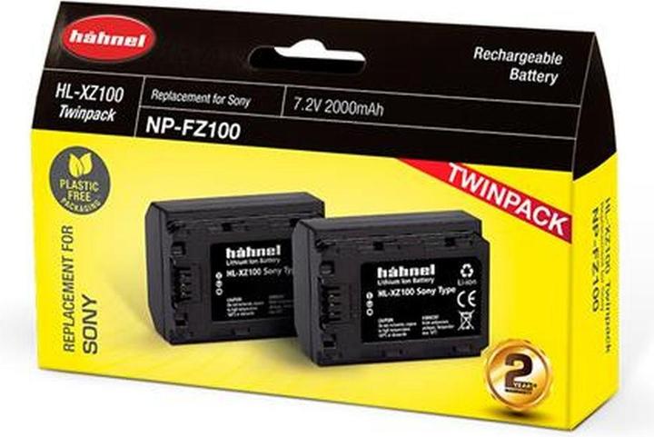 Actual product image Hähnel HL-XZ100, 2pcs camera battery replaces original battery NP-FZ100 7.2 V 2000 mAh (Camera battery)