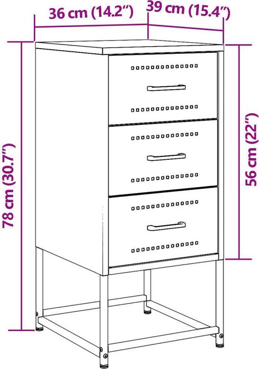 Immagine prodotto vidaXL Nachttisch (36 x 39 x 78 cm)
