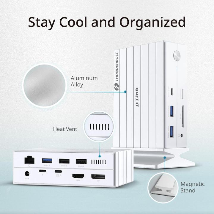 Immagine prodotto D-Link Docking Thunderbolt 4 14-in-1 DP/HDMI/3xUSB-C/5xUSB/SD-Card/LAN (14 porte)