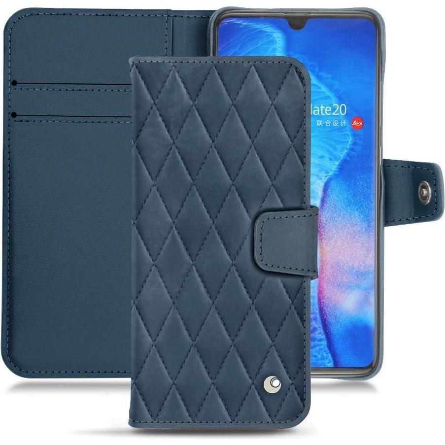 Noreve Lederschutzhülle Wallet (Huawei Mate 20), Smartphone Hülle, Blau