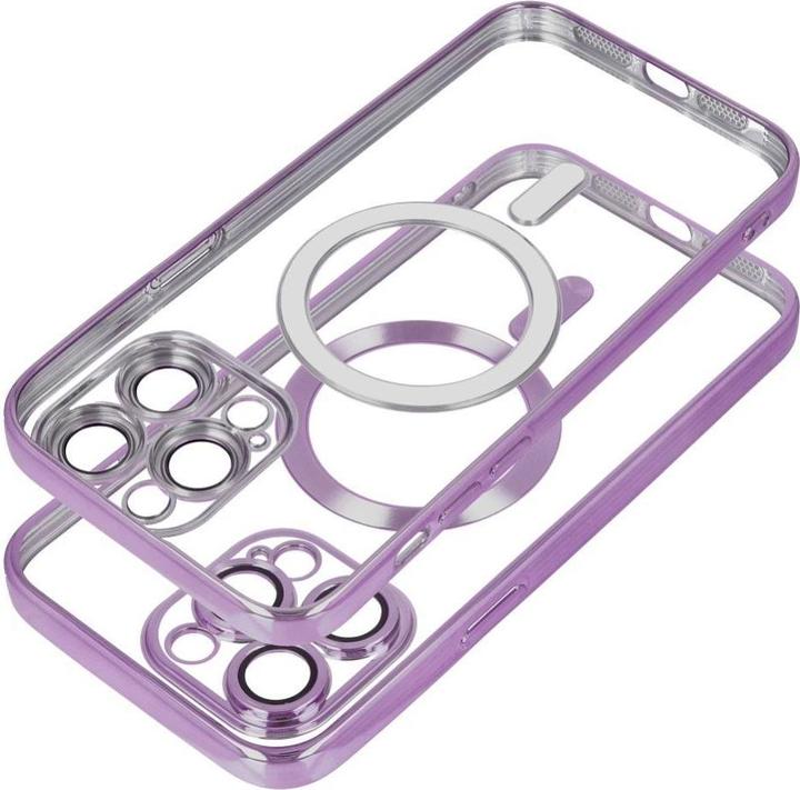 Actual product image OEM Back panel cover ELECTRO MAG COVER case compatible with MagSafe for IPHONE 12 deep purple (Apple iPhone 12)