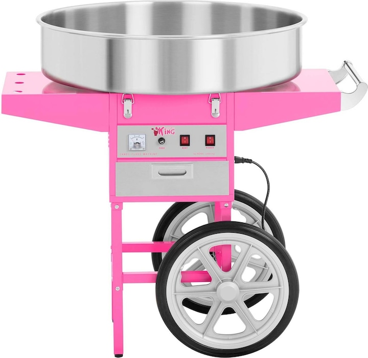 Royal Catering Machine à barbe à papa - 72 cm - 1 200 W - Chariot et coupole de protection