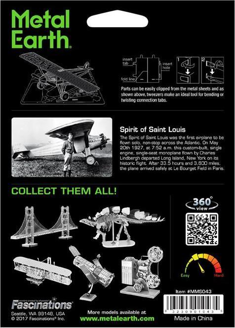 Actual product image Metal Earth Spirit of Saint Louis