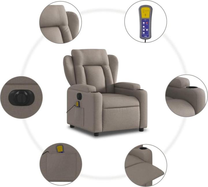 Actual product image vidaXL Massage chair electric fabric